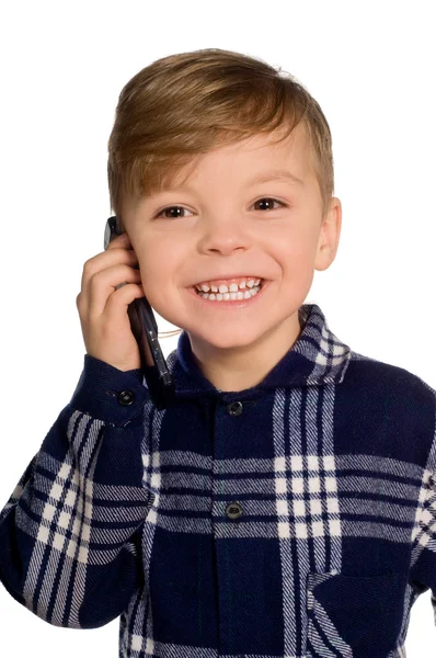 Niño y teléfono celular — Foto de Stock