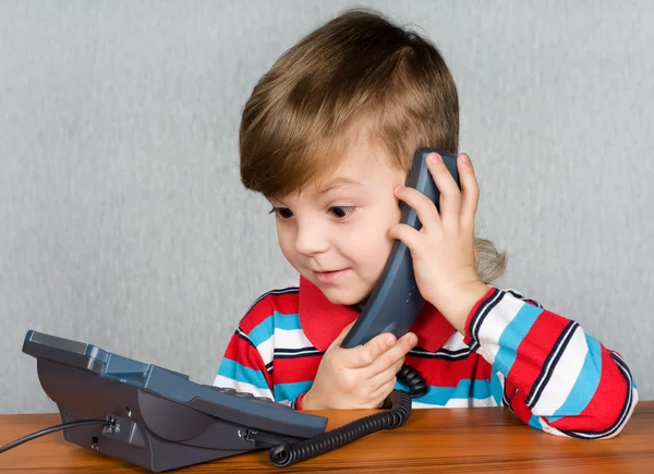Boy with telephone — Stock Photo, Image