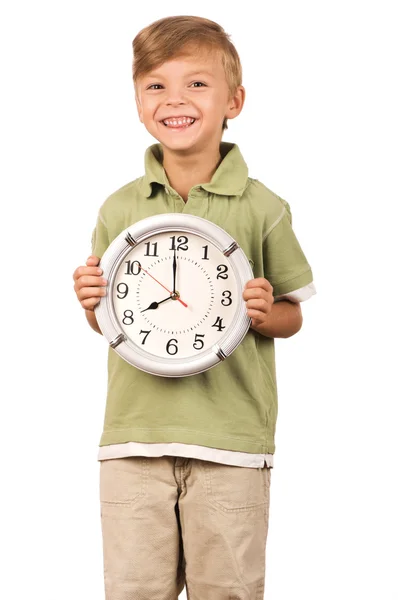 Niño con reloj —  Fotos de Stock
