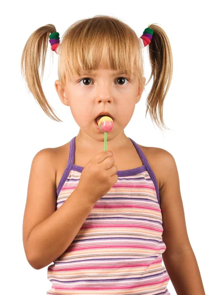 Κορίτσι με γλειφιτζούρι — Φωτογραφία Αρχείου