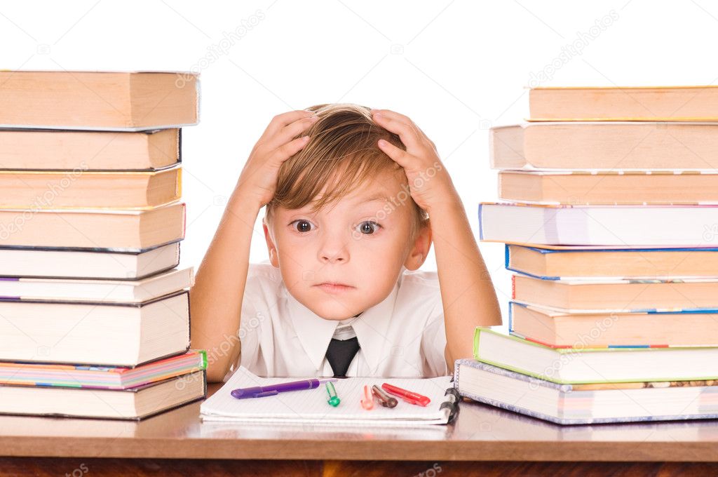 Boy with books