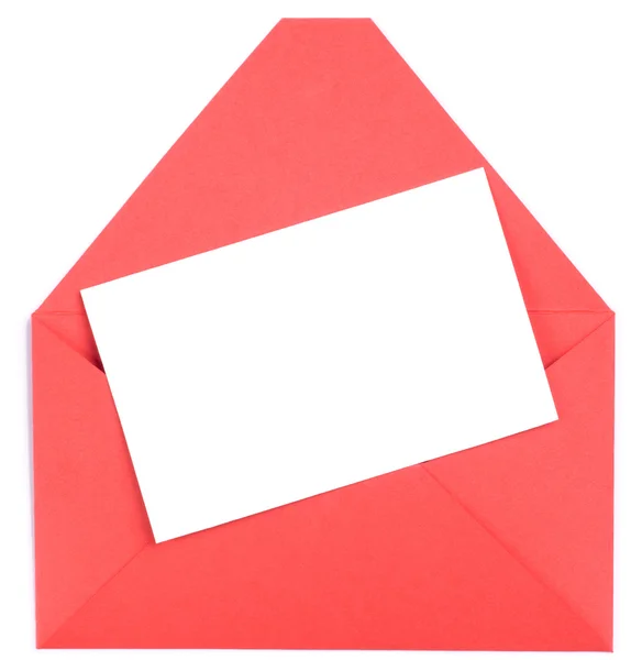 Zarf ve beyaz boş — Stok fotoğraf