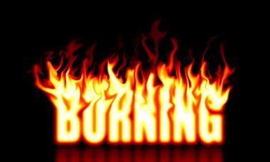 Burning text clipart