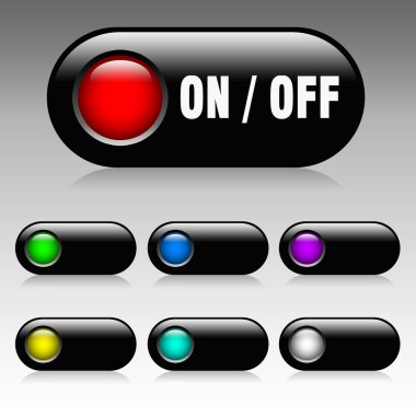 On and Off button clipart