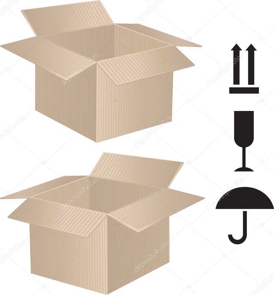 Package box with sign