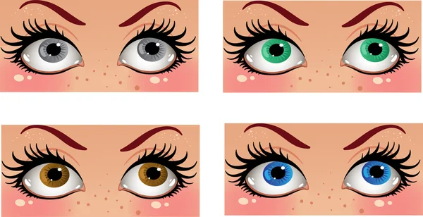 Hermosos ojos de color femenino mirar en el — Archivo Imágenes Vectoriales