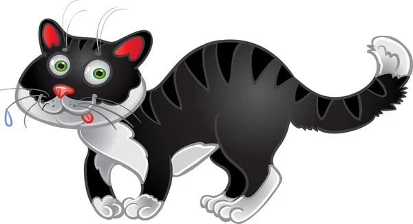 Negro divertido gato — Archivo Imágenes Vectoriales