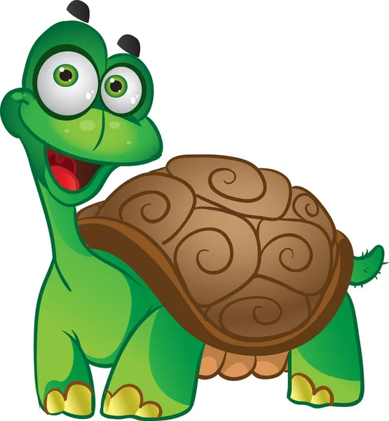 Souriant amusant tortue vector — Image vectorielle