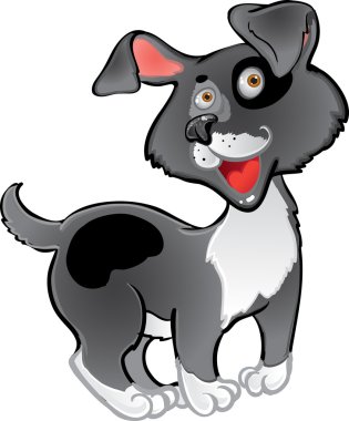 Fun black dog clipart