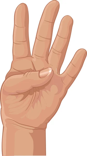 バッチ 4 本の指からのセット — ストックベクタ