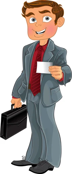 Homme d'affaires en costume gris . — Image vectorielle