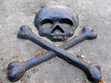Bronze symbol of death in gravestone clipart
