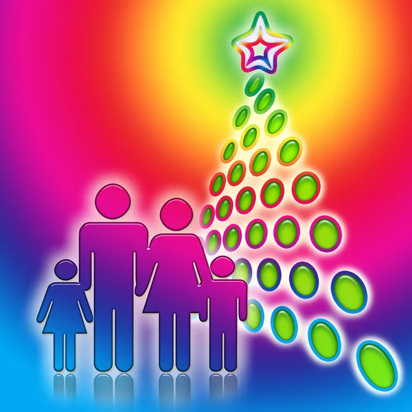 Rodinný vánoční strom — Stock fotografie