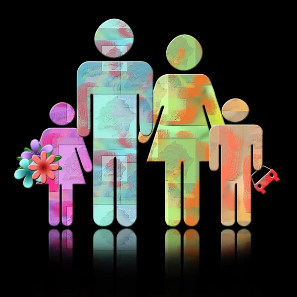 Färgglada familj — Stockfoto