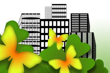 Butterflies In The City clipart