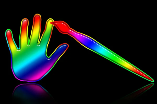 Coloring Hand — Stock Photo, Image