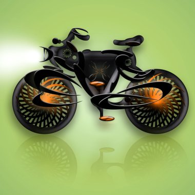 Black Flame Styled Bicycle clipart