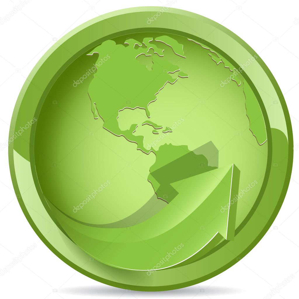 Green globe — Stock Vector © brux17 3859457