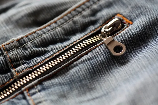 Stock image Jeans zipper close up