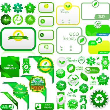 Set of natural labels. Vector set. clipart