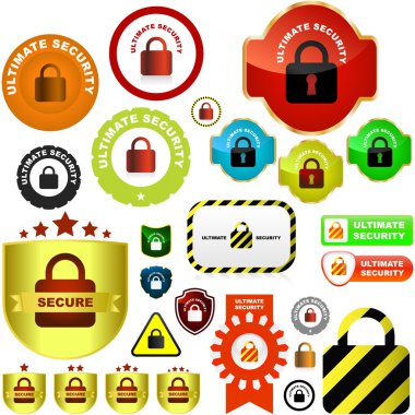 Padlock sticker. Vector illustration. clipart