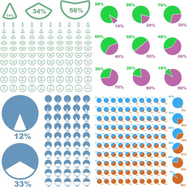 Diagram set. Business statistics vector. clipart