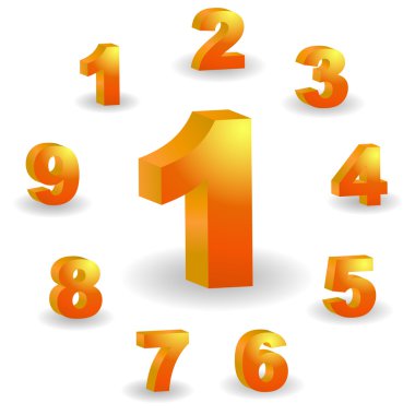 Number button set for web. clipart