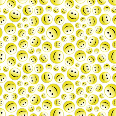 Seamless pattern with smile face. Vector illustration. clipart