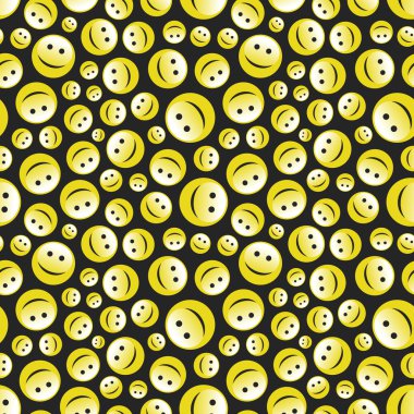 Seamless pattern with smile face. Vector illustration. clipart