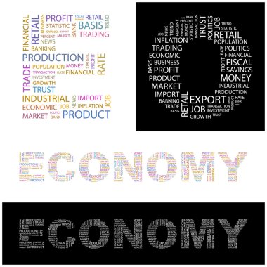 ECONOMY. Vector letter collection clipart