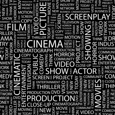 CINEMA. Illustration with different association terms. clipart