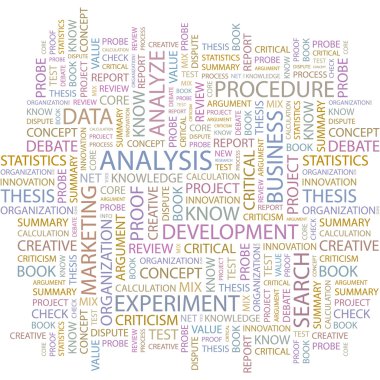 ANALYSIS. Word collage on white background. clipart