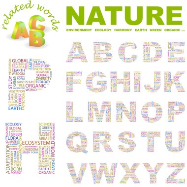 NATURE. Vector letter collection. clipart