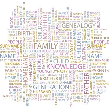 FAMILY. Word collage on white background. Vector illustration. clipart