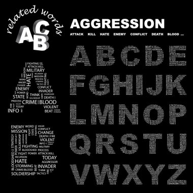 AGGRESSION. Vector illustration. clipart