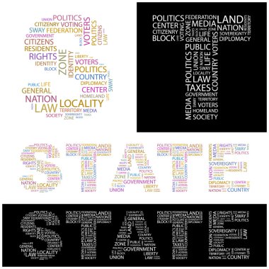 STATE. Seamless vector background. Illustration with different association clipart