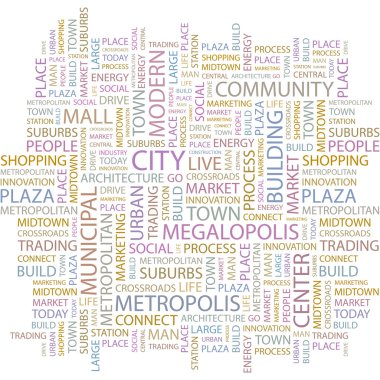 CITY. Word collage on white background. clipart