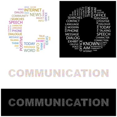 COMMUNICATION. Word collage clipart