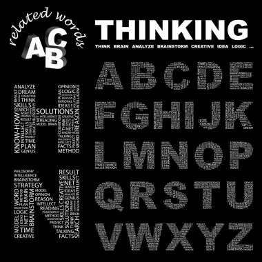 THINKING. Vector letter collection. clipart