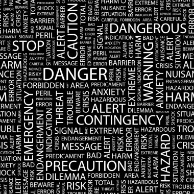 DANGER. Word collage on black background. clipart