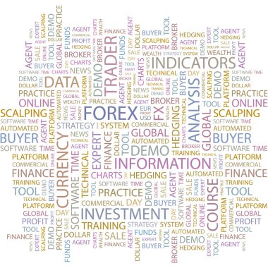 FOREX. Word collage on white background. Vector illustration. clipart