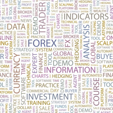 FOREX. Word collage on white background. Vector illustration. clipart