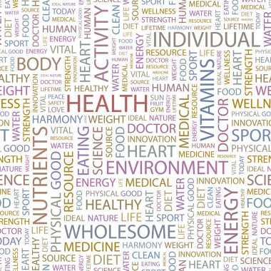 HEALTH. Vector letter collection. Wordcloud illustration. clipart