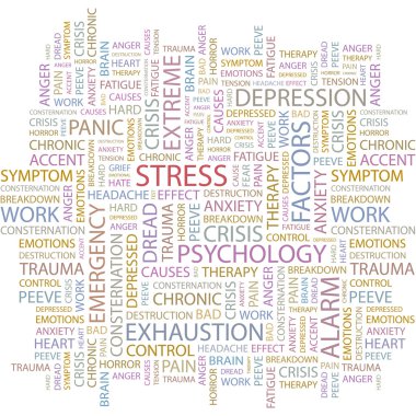 STRESS. Illustration with different association terms. clipart