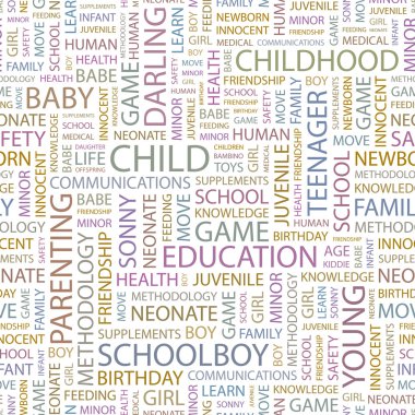 CHILD. Word collage on white background. clipart
