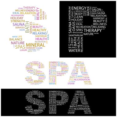 SPA. Illustration with different association terms. clipart