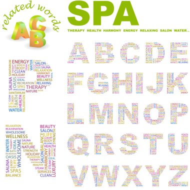 SPA. Illustration with different association terms. clipart