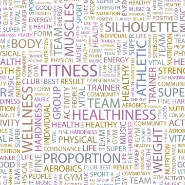 FITNESS. Illustration with different association terms. clipart