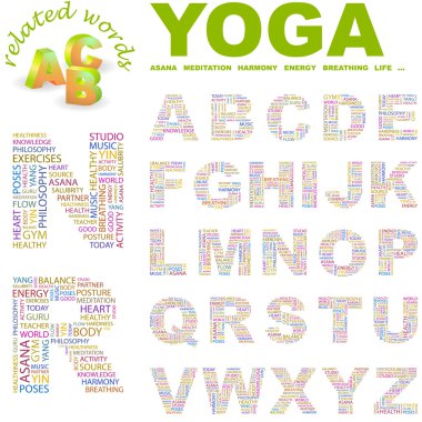 YOGA. Vector letter collection. clipart