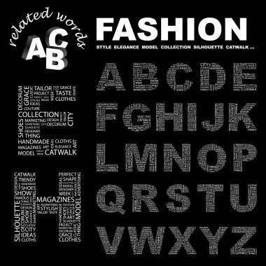 FASHION. Illustration with different association terms. clipart